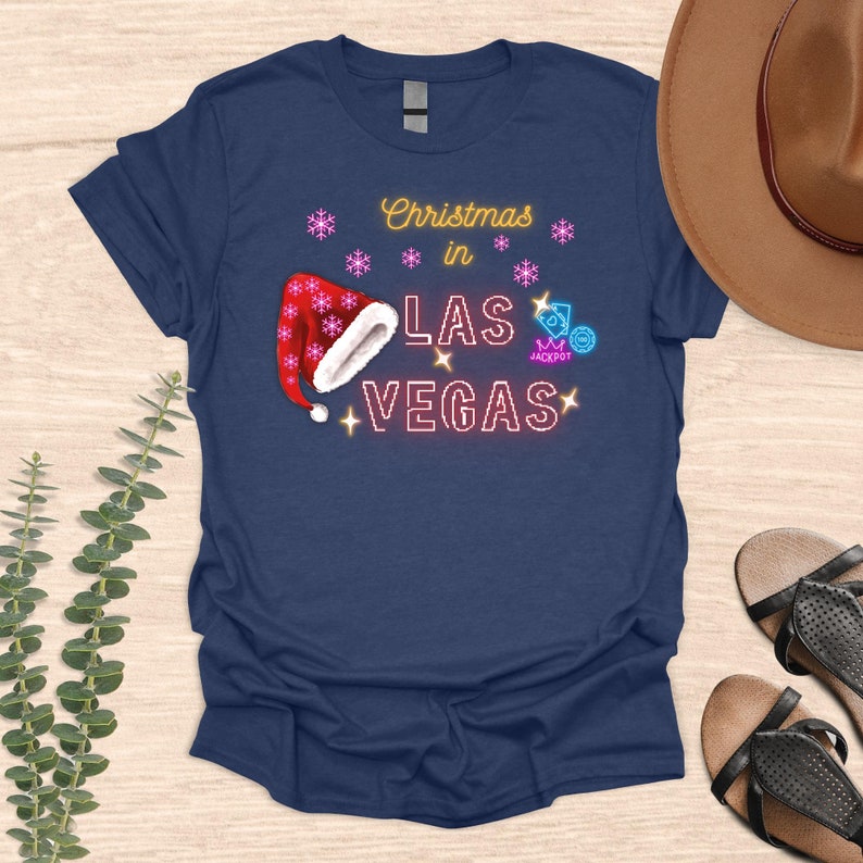 Christmas in Vegas Mega Bling Tshirt, Let's Get Lit, Merry Christmas