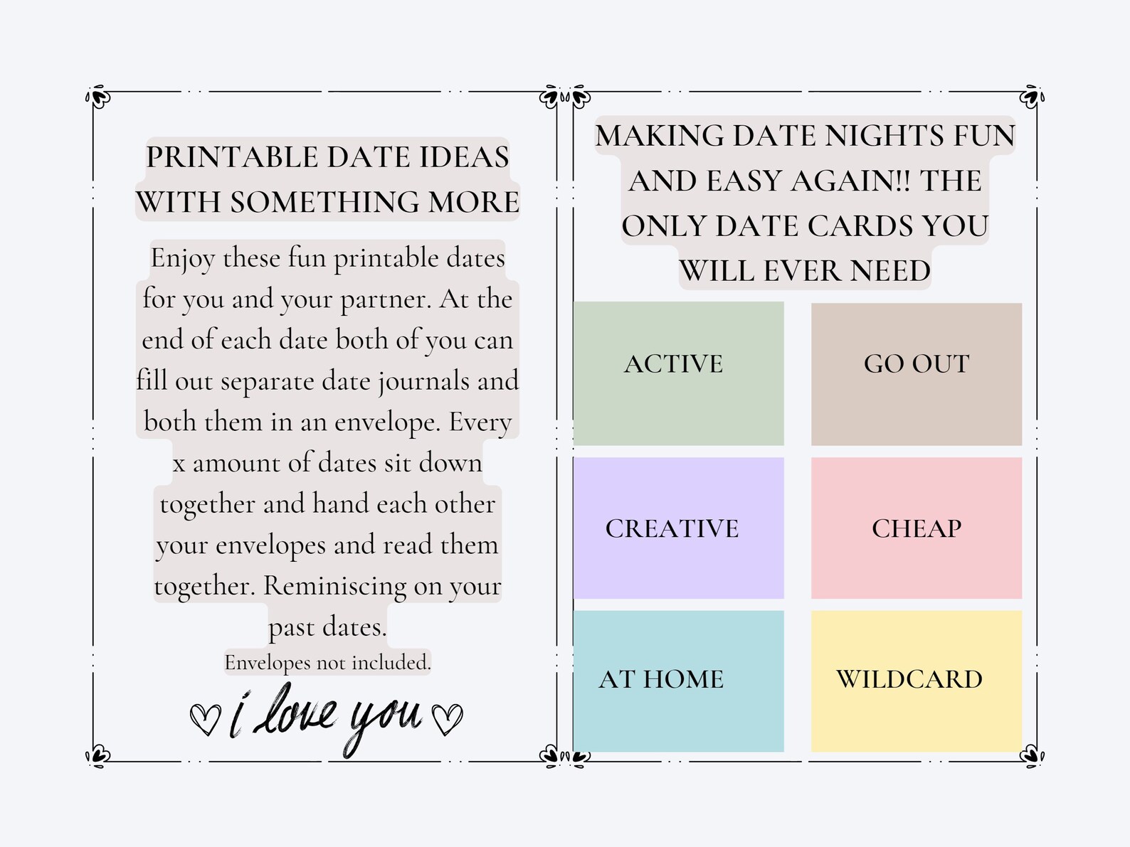 Digital Date Night Ideas, Couples Date Night, Digital Planner, Couples ...