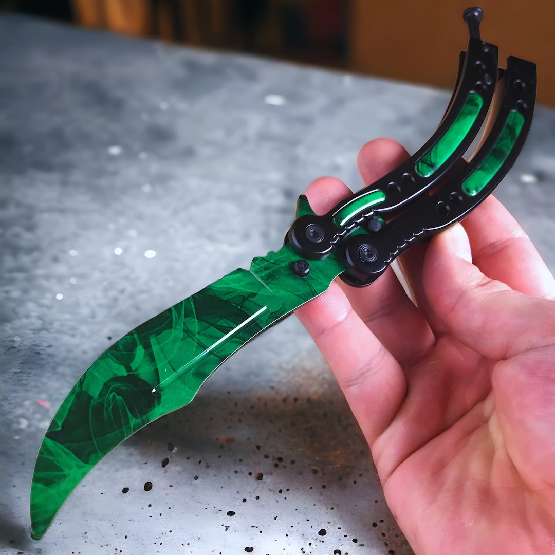 CSGO Handmade Gamma Emerald Butterfly Trainer Knife Gaming Etsy