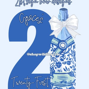 BOW Zeichen zum 21. Girly 21 Zeichen, 21 Zeichen digitaler Download
