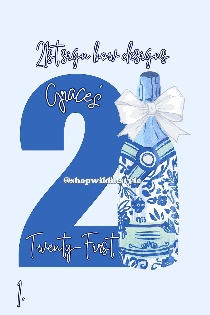 BOW 21st Birthday Sign! Girly 21 Sign, 21 Sign Digital Download - Etsy