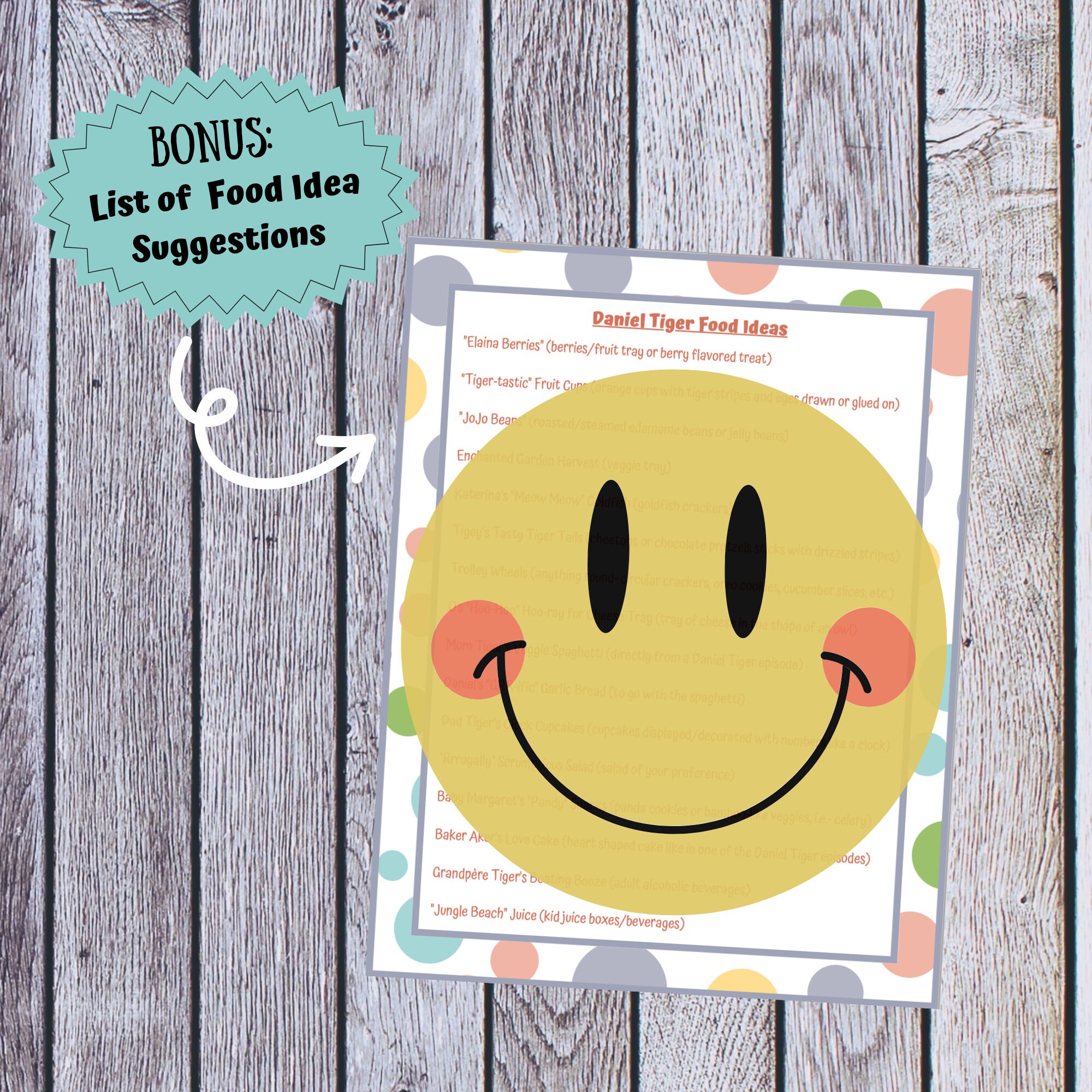 Daniel Tiger Party Food Labels, Digital File, Instant Download, Food ...