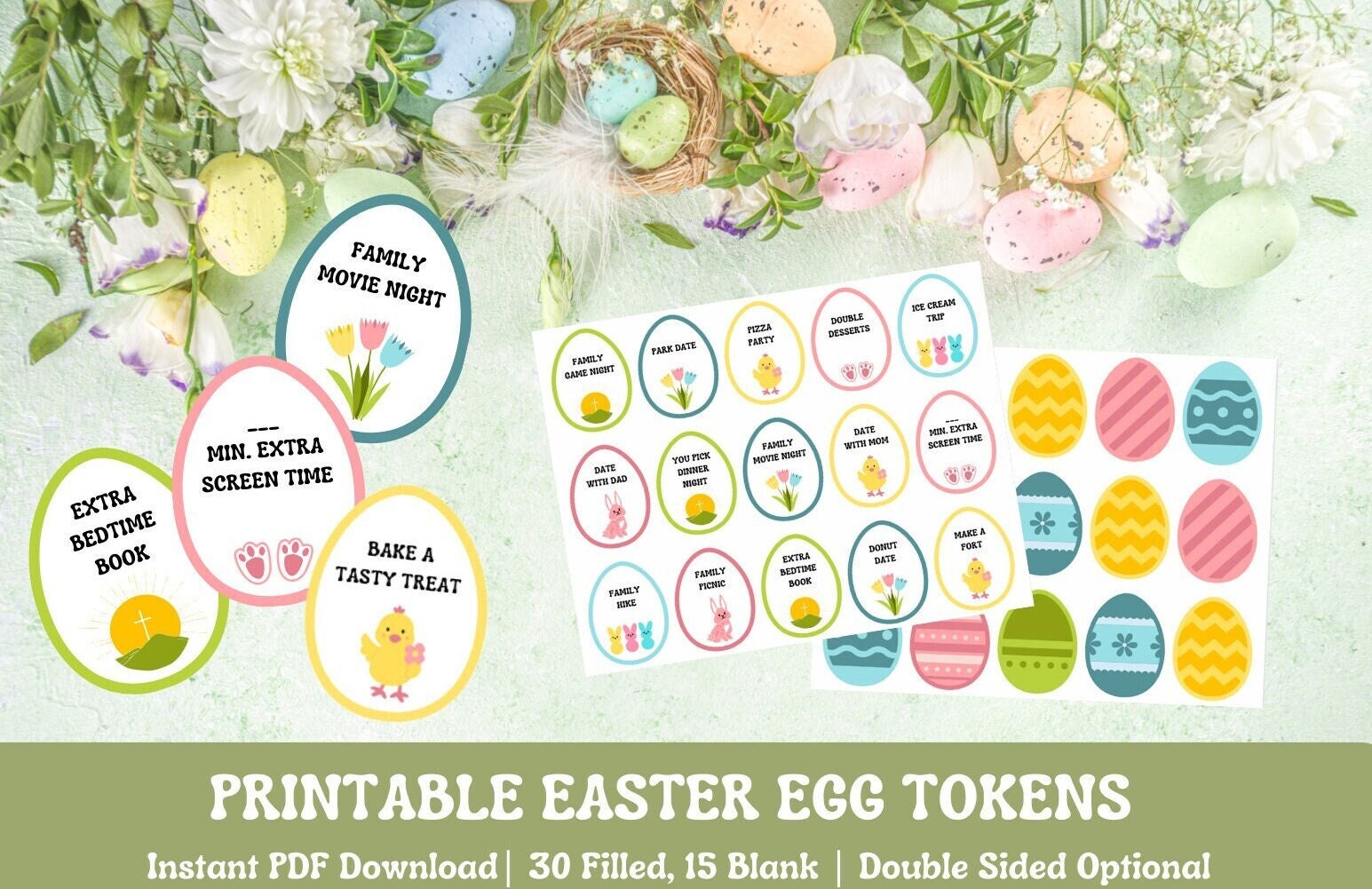 Printable Easter Egg Coupon Tokens Instant PDF Download Etsy Printable Easter Egg Coupon Tokens Instant PDF Download Etsy