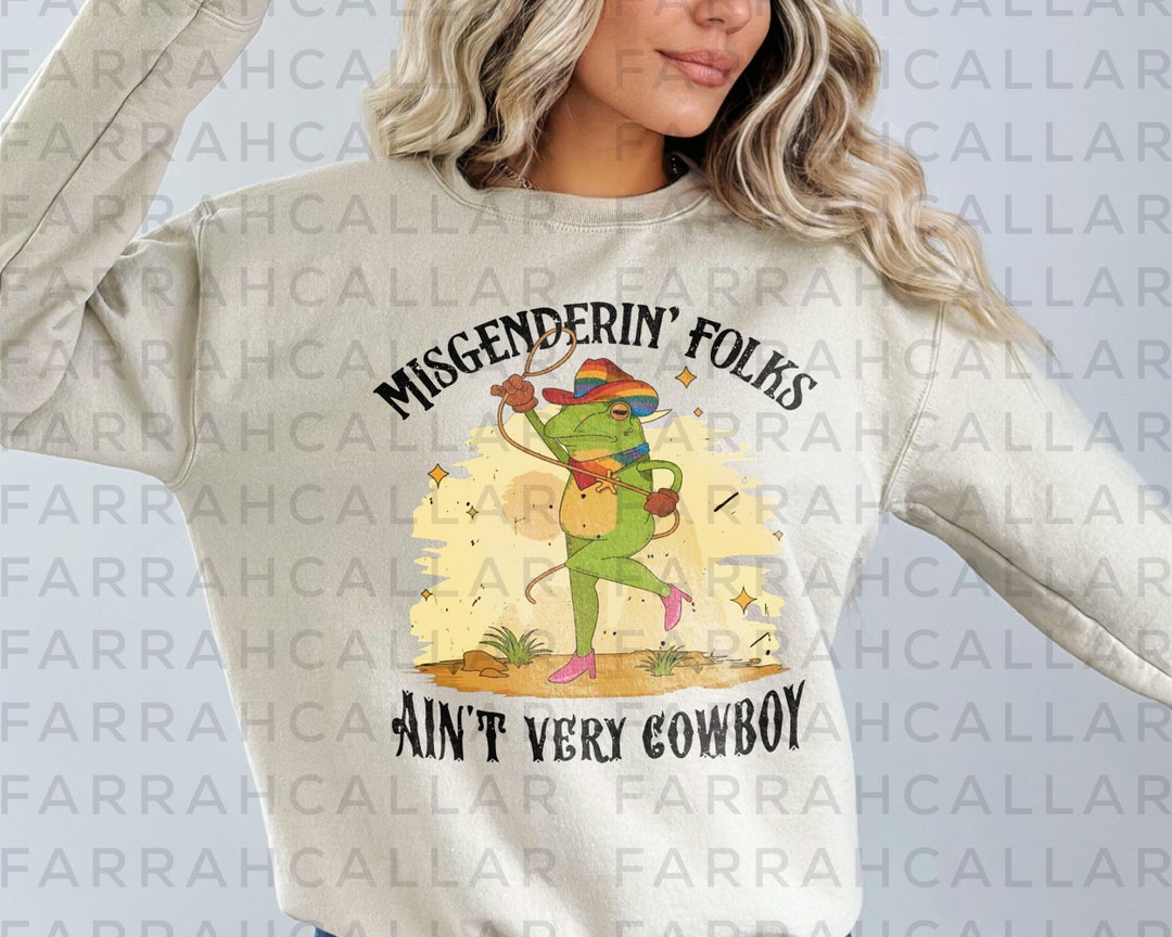 Misgendering Folks Aint Very Cowboy PNG Cute Western Retro - Etsy