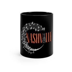Nashville, Tennessee, TN, Music, Country Music, Guitar, Mug, Coffee Mug