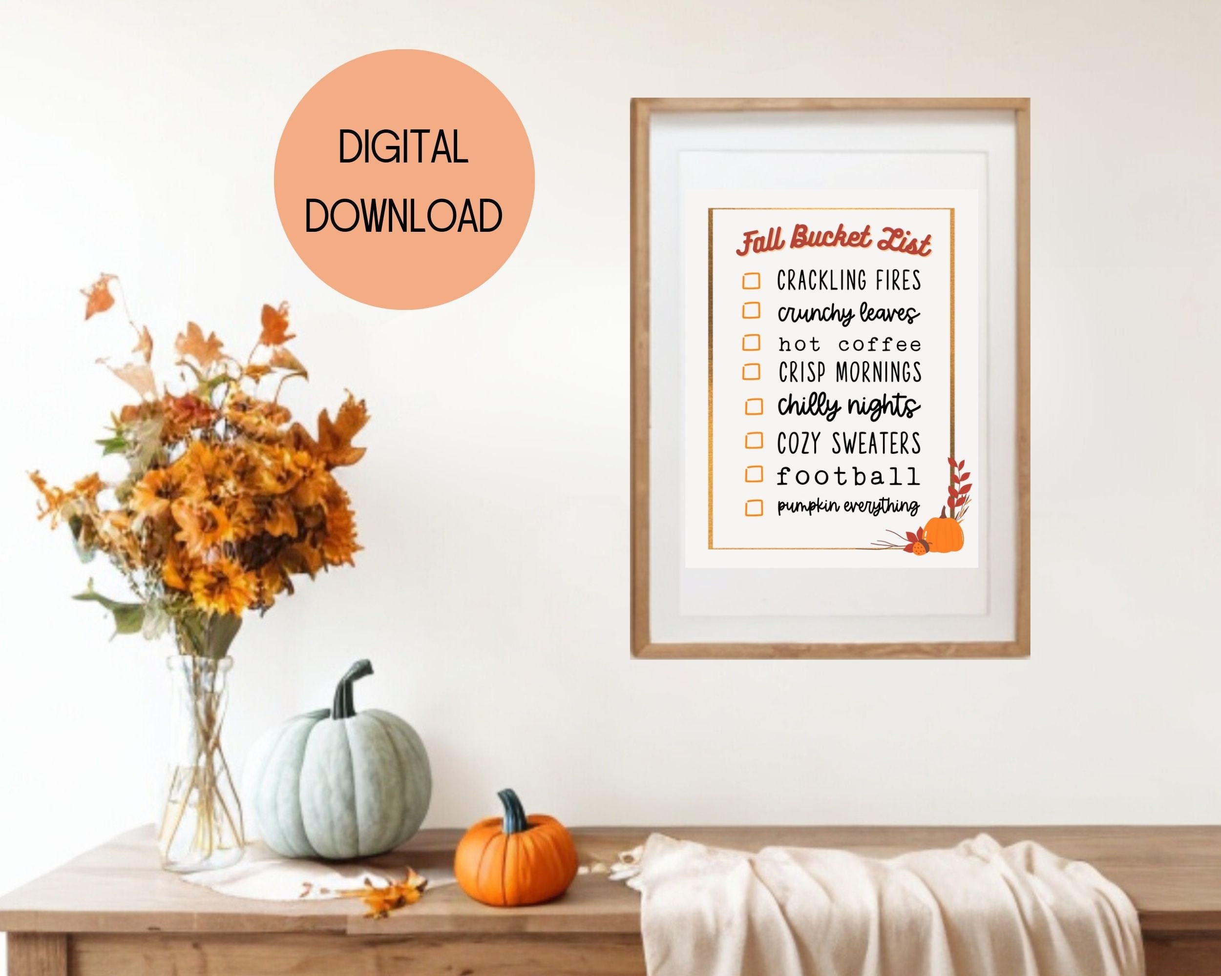 Fall Bucket List Printable, Fall Checklist, Autumn Activity, Fall ...