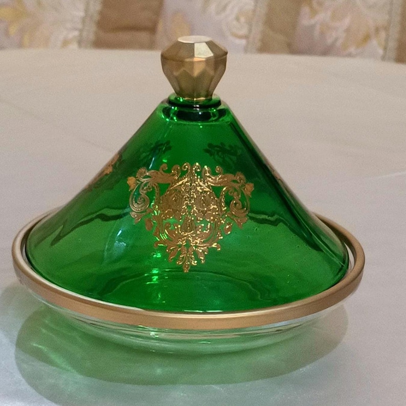 Tajine marocain en verre coloré