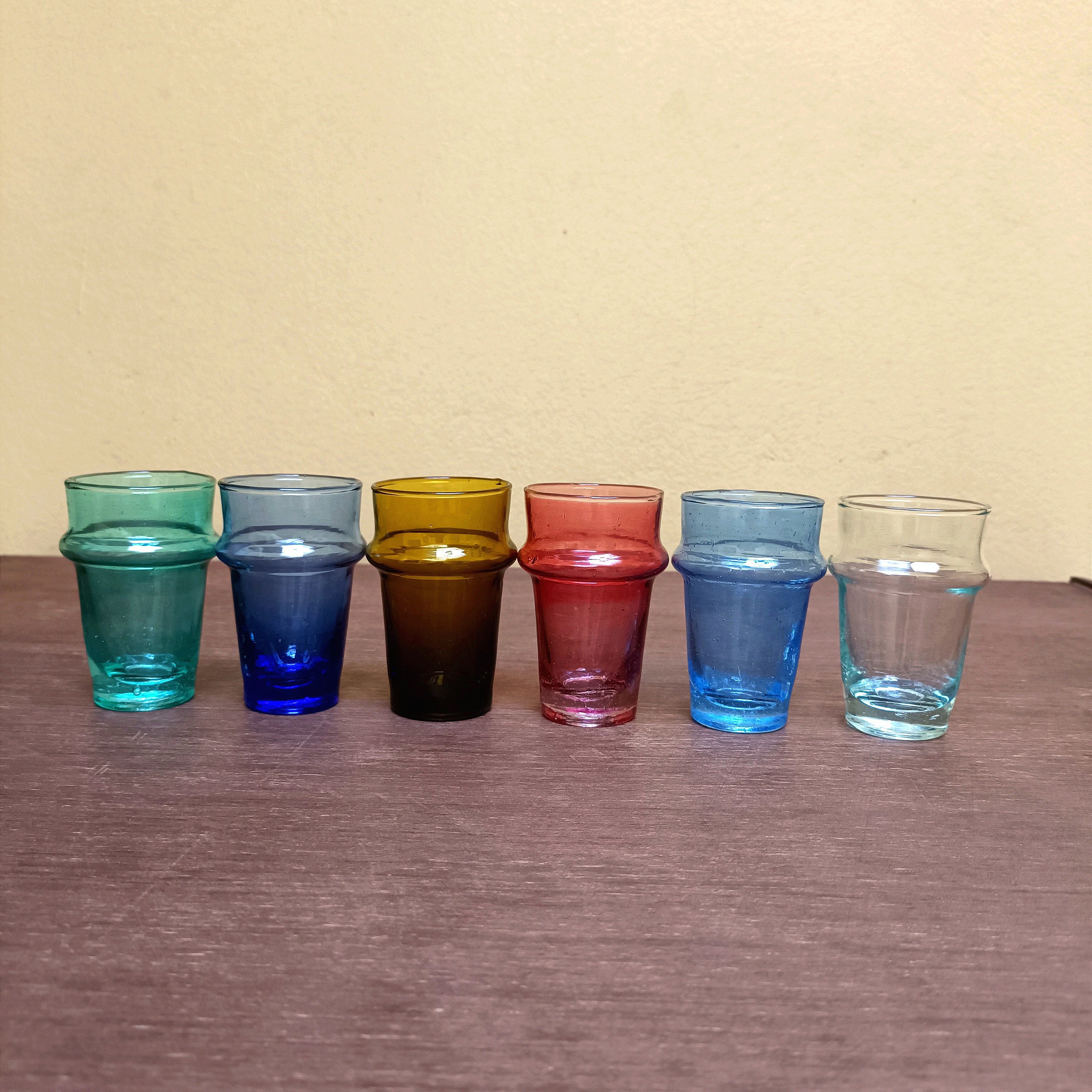 Lot De 6 Verres Marocains En Verre Beldi | Verre Recyclé Soufflé à La Main | Lavable Au Lave-vaisselle, 300 Ml