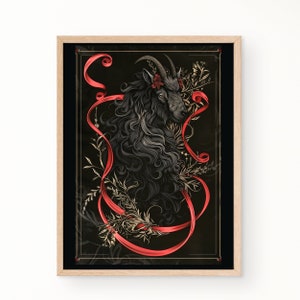 Black Phillip goat The Witch wall art print, dark moody spooky gothic decor prints, halloween gallery wall art, witchcraft gifts for him her