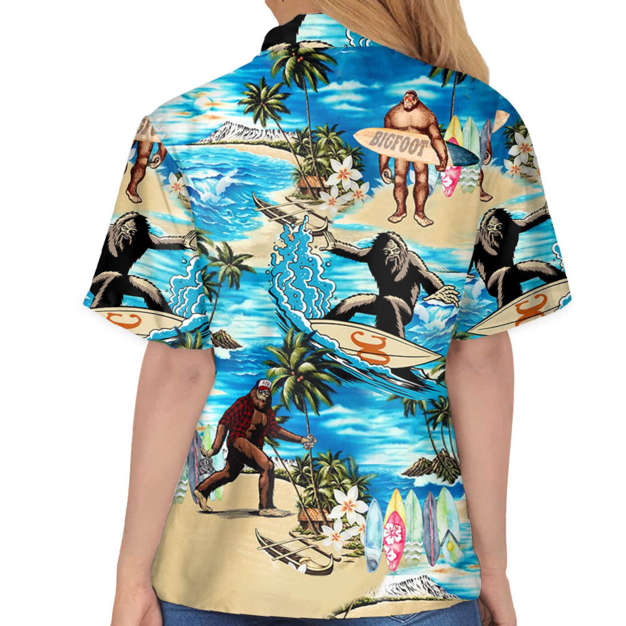 Bigfoot Hawaiian Shirts, Sasquatch Hawaiian Shirt Aloha Hawaiian Shirt