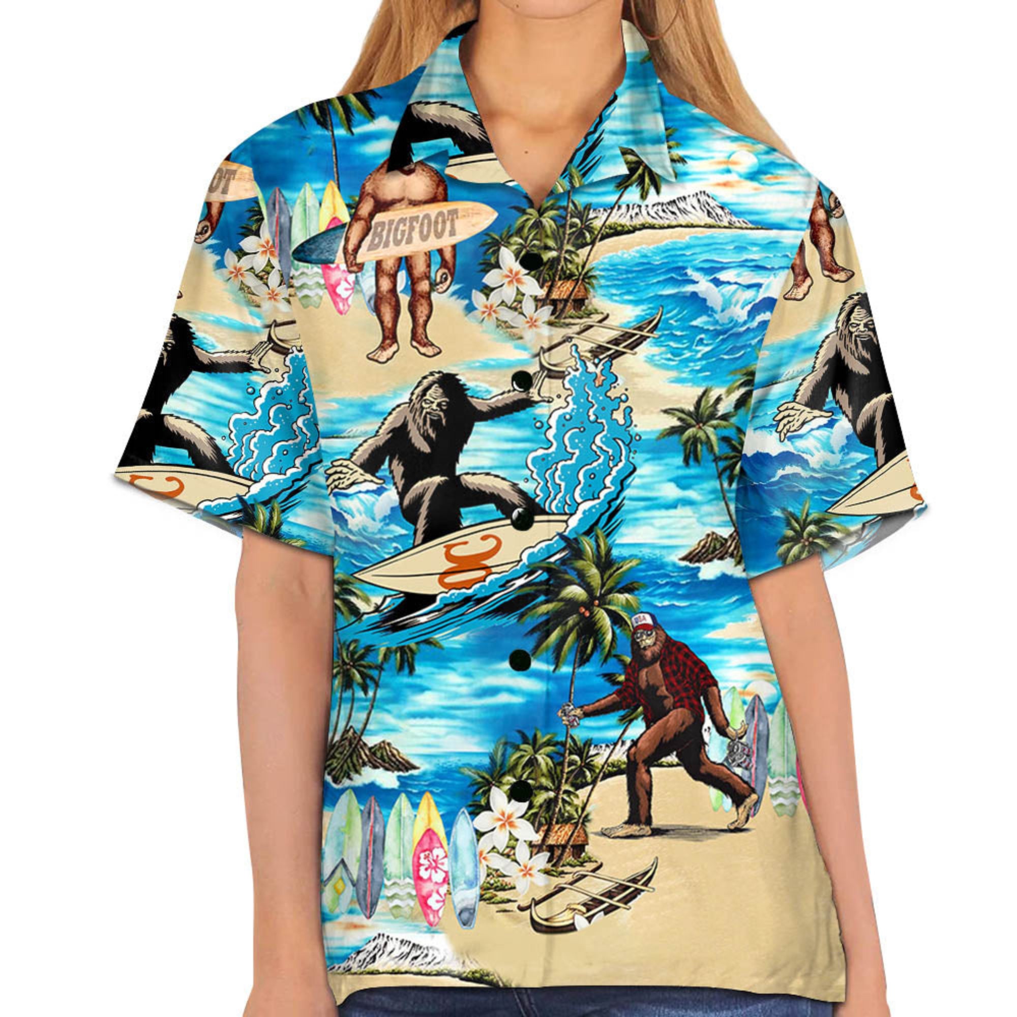 Bigfoot Hawaiian Shirts, Sasquatch Hawaiian Shirt Aloha Hawaiian Shirt