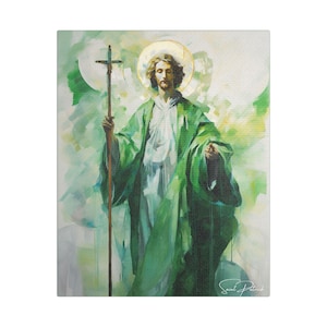 Saint Patrick Impressionistic Canvas, Catholic Home Decor, Catholic Canvas, Catholic Gift, Saint Patrick's Day