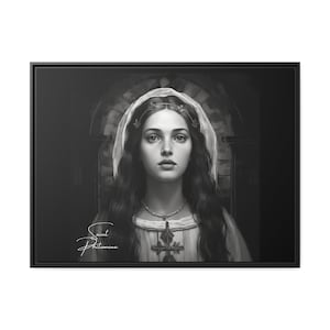 Saint Philomena Matte Canvas, Black Frame