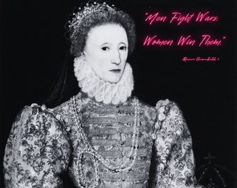Queen Elizabeth Art Print Featuring Quote and Biography