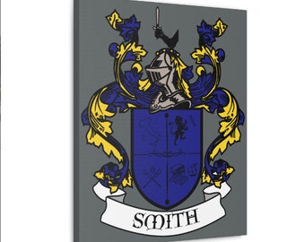 Custom Coat of Arms, Personalized Family Crest, Canvas Wall Art, Wedding and Anniversary Gift