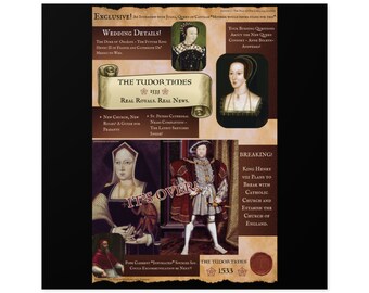 The Tudor Times Sticker - a Tudor History Tabloid - Square Stickers, Indoor\Outdoor