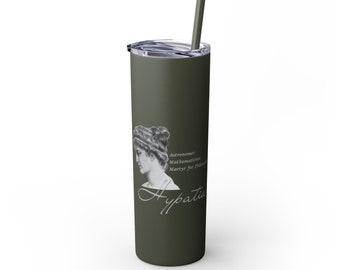 Hypatia, Women of History, Maars Maker Skinny Matte Tumbler, 20oz