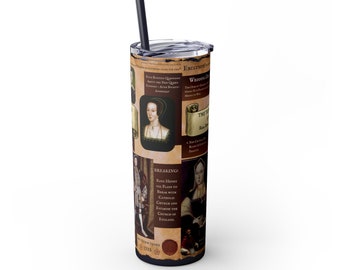 The Tudor Times - A Tudor History Tabloid - Skinny Tumbler with Straw, 20oz