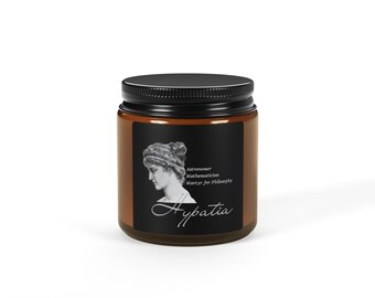 Hypatia, Women of History, Soy Candle (Multi-Size, Amber Jar)