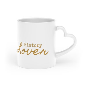 History Lover, Heart-Shaped Mug
