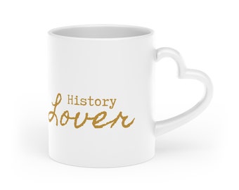 History Lover, Heart-Shaped Mug