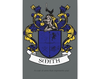 Custom Coat of Arms, Personalized Family Crest, Canvas Wall Art, Wedding and Anniversary Gift , Canvas Gallery Wraps
