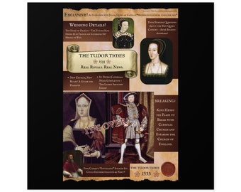The Tudor Times Sticker - a Tudor History Tabloid - Square Stickers, Indoor\Outdoor