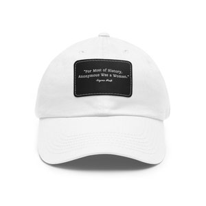 Virginia Woolf Quote - Hat with Leather Patch (Rectangle)