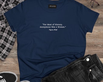Virginia Woolf, Feminist Quote, Women's Midweight Cotton Tee