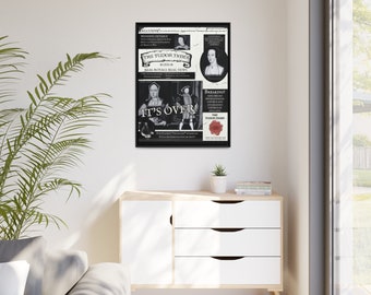 The Tudor Times in Black and White - Matte Canvas, Black Frame
