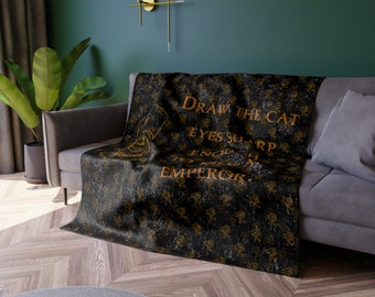 Cleopatra Blanket, Crushed Velvet, Women's History, Eye of Horus Print