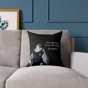 Queen Elizabeth with Quote- Women&#39;s History- Square Pillow