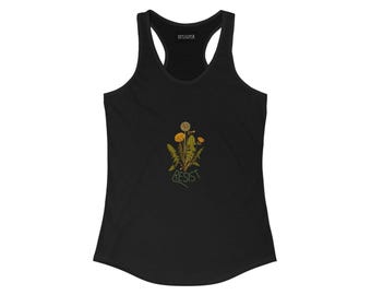 Resist Floral Women's Racerback Tank | Eco-Friendly Top, Feminist Apparel, Gift for Activists, Subtle Progressive