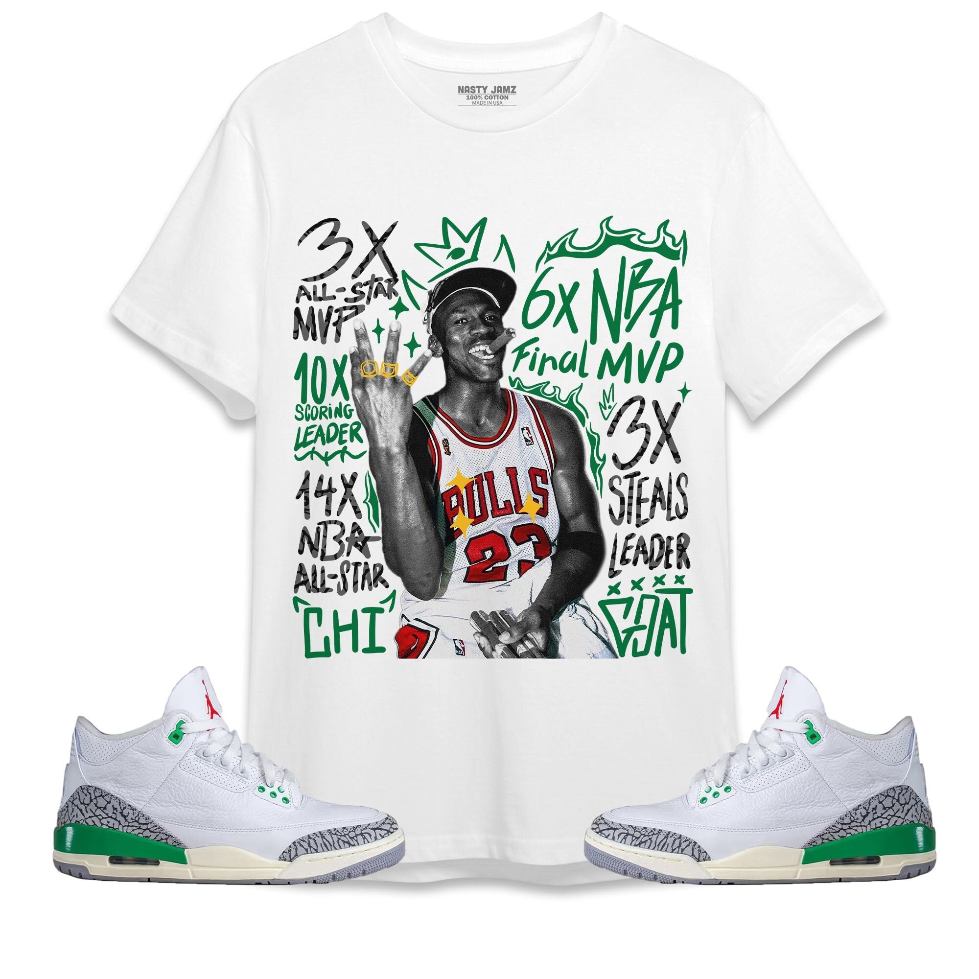Michael Jordan ''Three Peat'' Vintage Look T-Shirt – Vintage Rap Wear