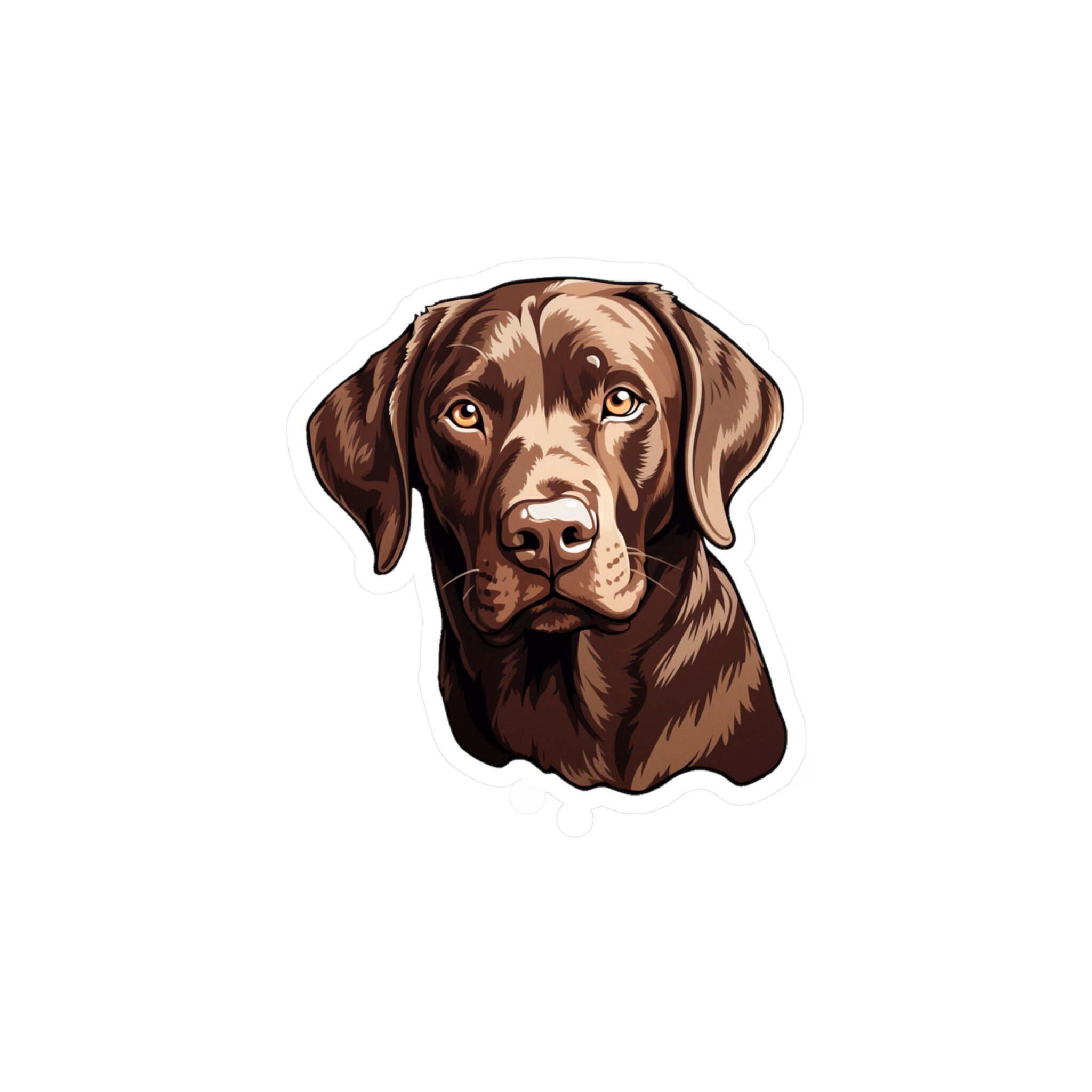 Illustrated Chocolate Lab Sticker, Weather-resistant - Etsy