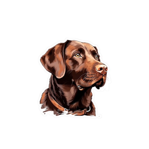 Chocolate lab vinyl weather-resistant sticker