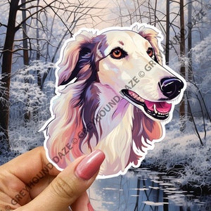 Borzoi Cartoon Vinyl Decal