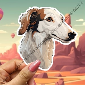 Borzoi Cartoon Vinyl Decal