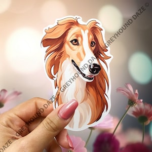 Borzoi Cartoon Vinyl Decal
