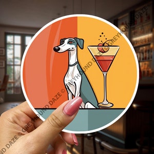 Decalcomania in vinile cocktail retrò levriero