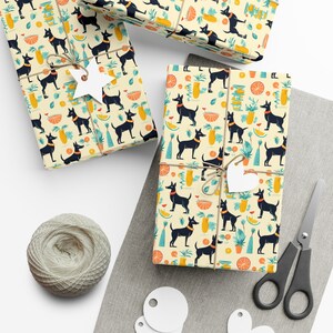 Greyhound Tropical Citrus Themed Gift Wrap Paper