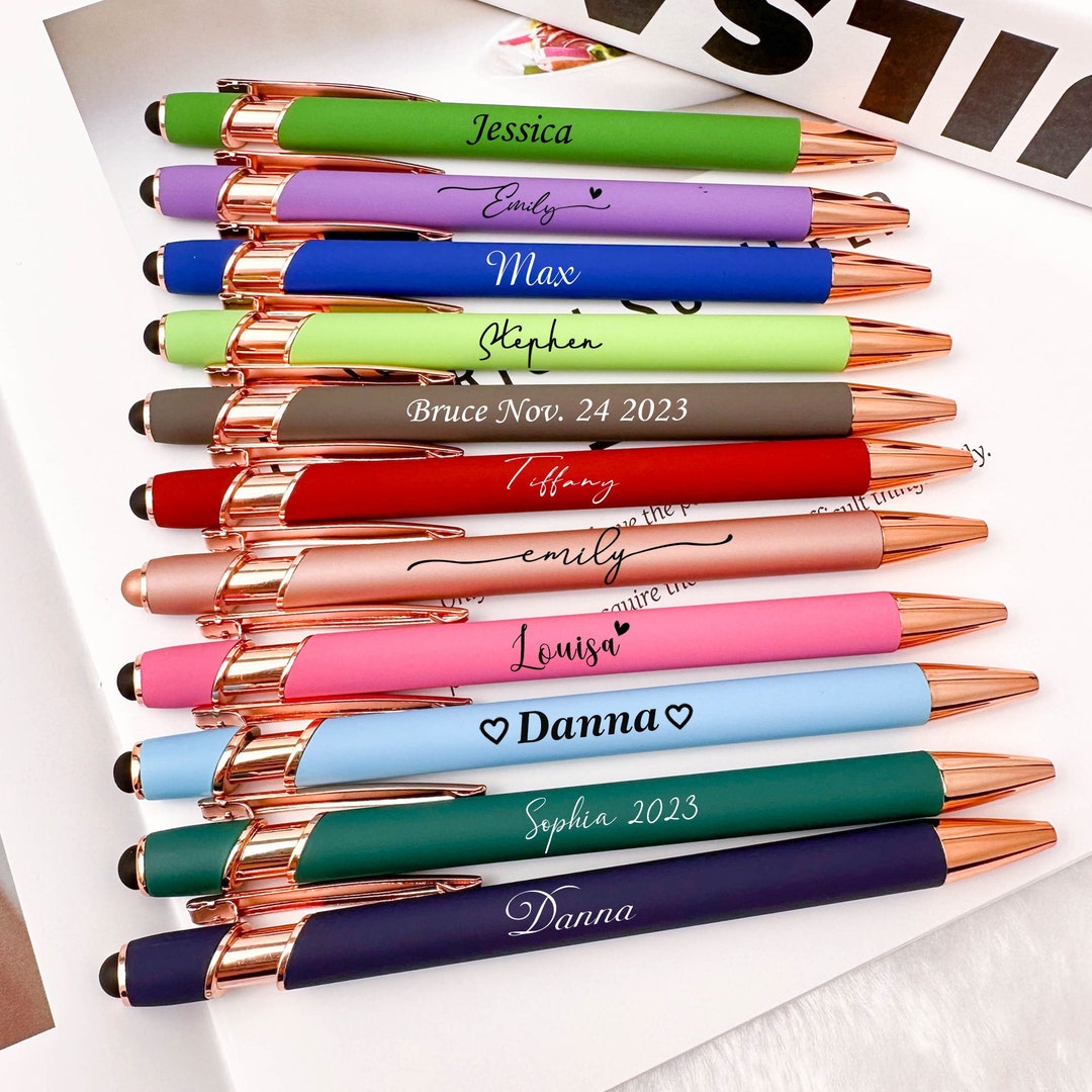 Personalized Luxurious Soft Touch Rose Gold Pen, Gift Pens for Women