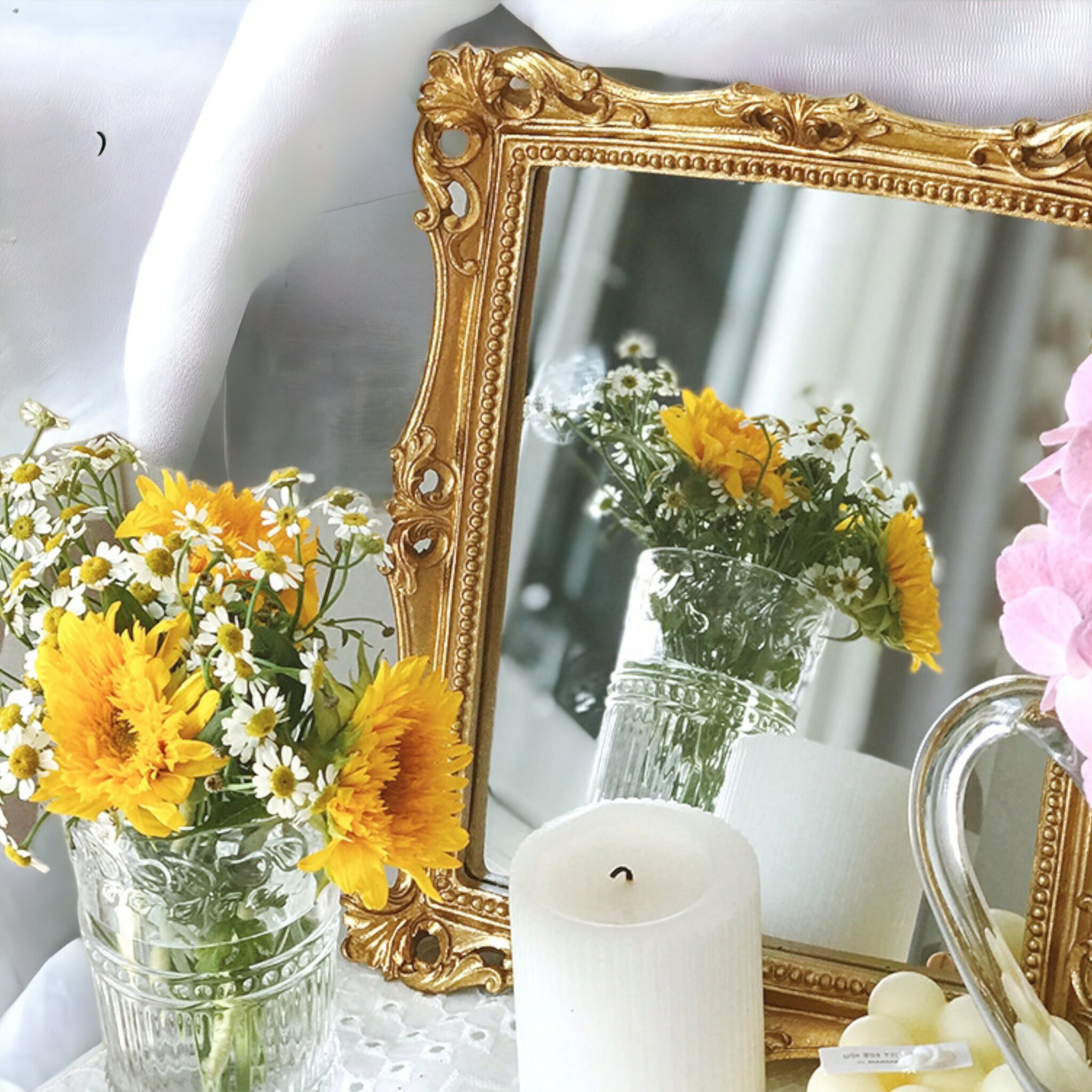 Rectangular Gold Mirror / Vintage Gold Vanity Mirror / Tabletop Makeup Mirror / Wall Hanging