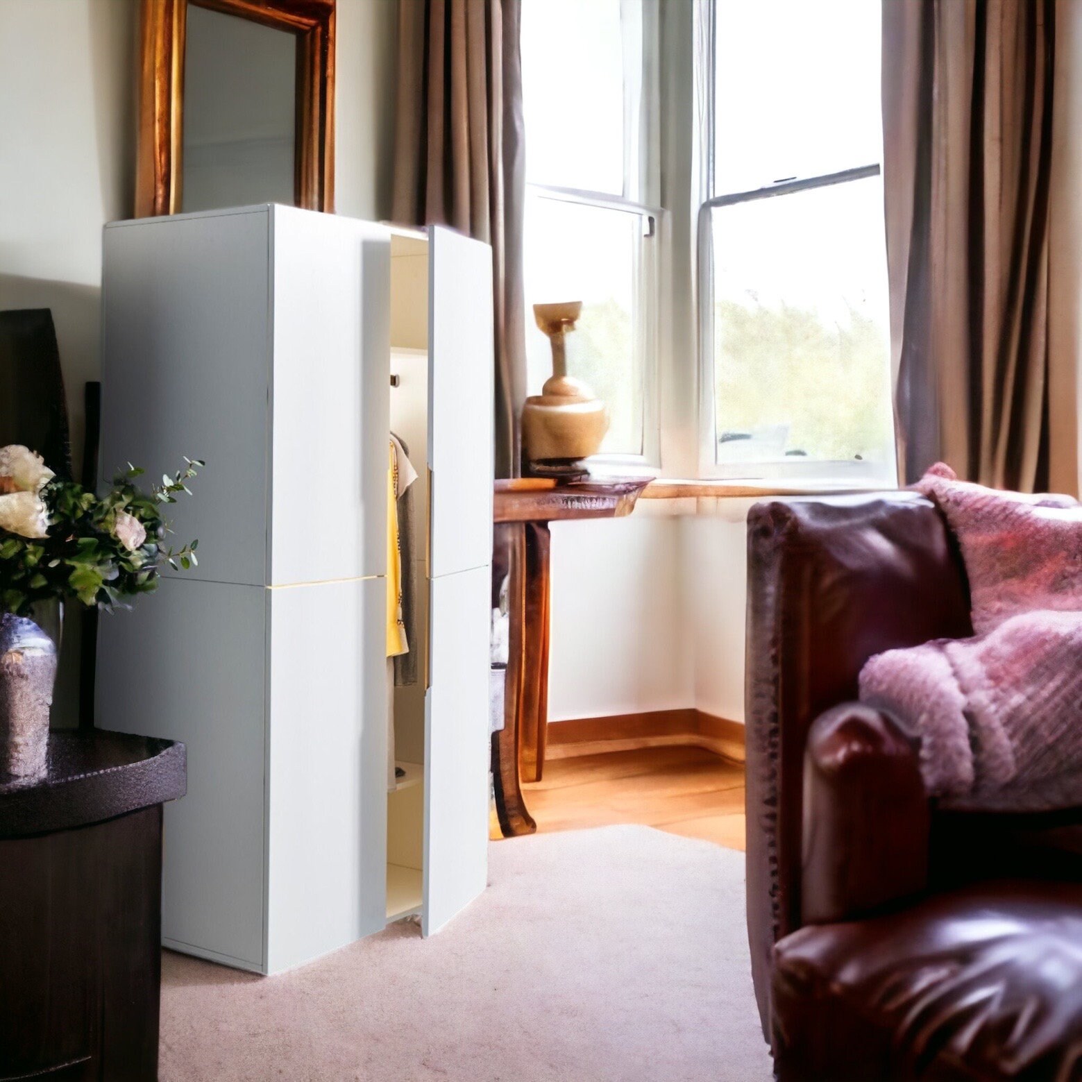 Large white 2024 wooden wardrobe
