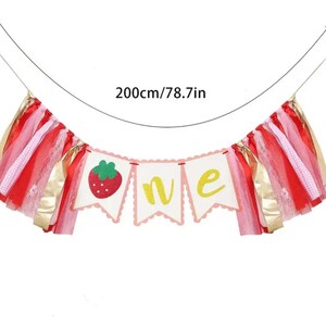 Berry First Birthday Banner – Glitzer-Erdbeer-Banner Für Den 1. Geburtstag (rosa)