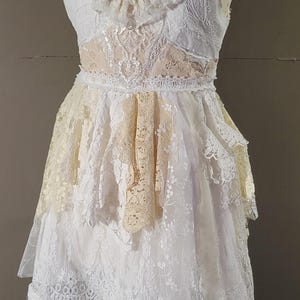 Exquisite Handmade one-of-a-kind bohemian lace dress/Unique Shabby-chic style dress/Vintage and Antique Lace dress/Fairy dress.