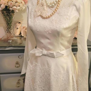 Authentic 1950&#39;s restored wedding dress/Antique wedding dress/Hand- Made wedding dress.