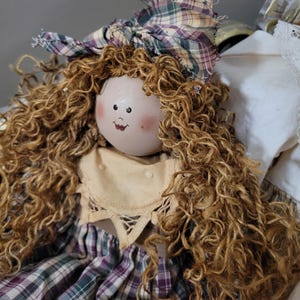 Restored Handmade Vintage Block Doll.