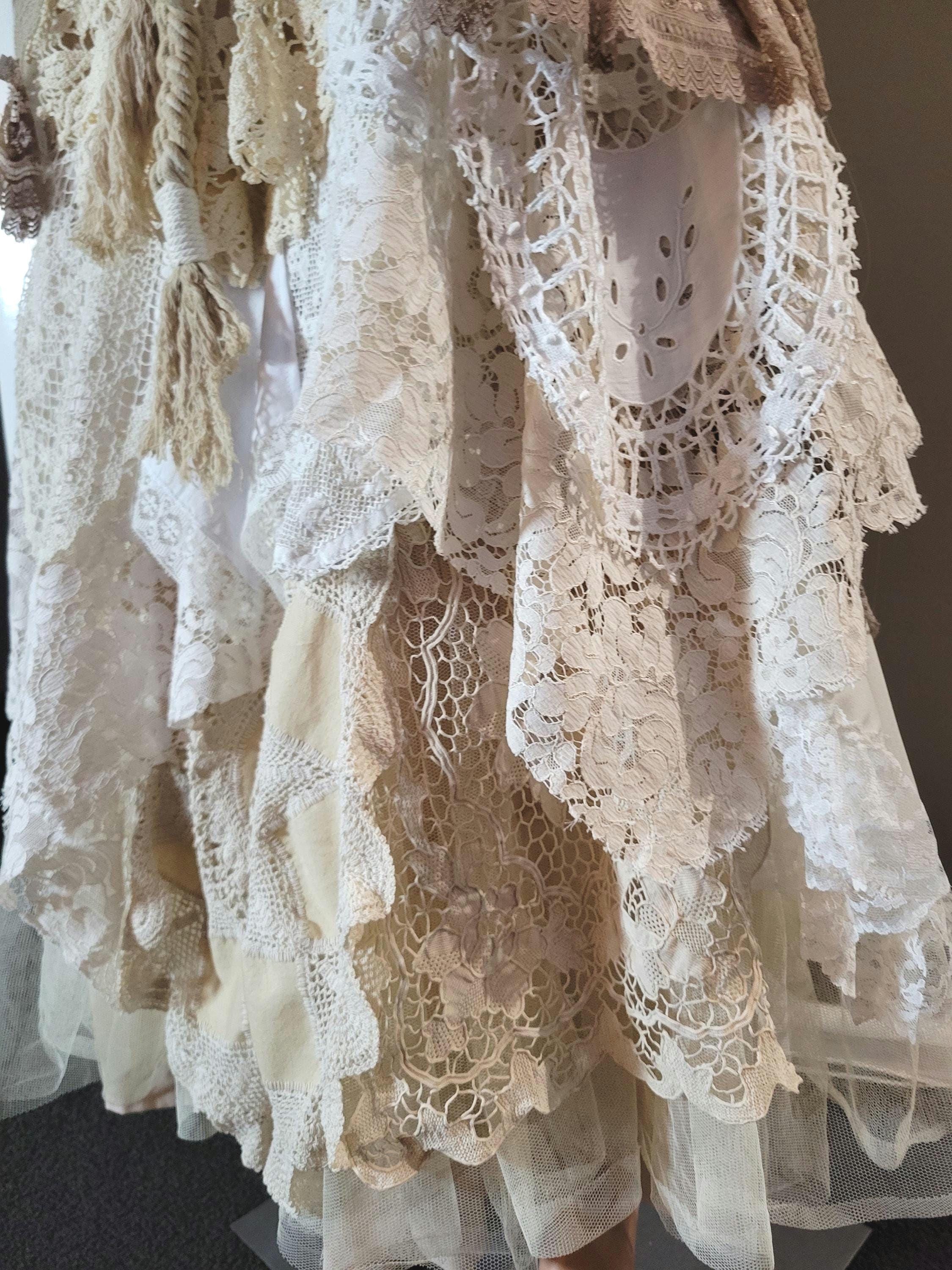 Luxury Alternative Shabby-chic Skirt/ Boho Style Lace Skirt/linen and ...