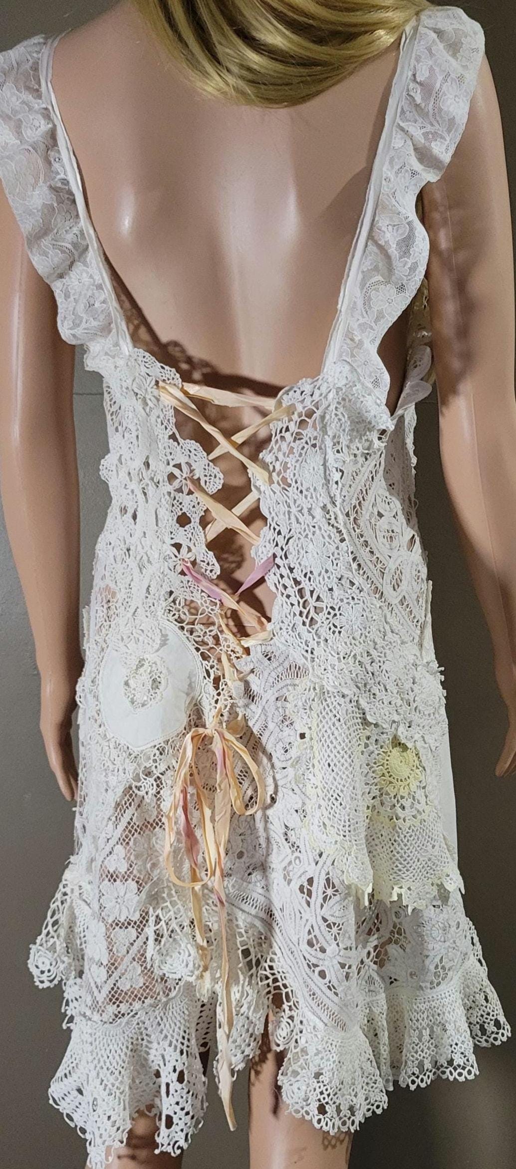 shabby chic lace dress 1920's Handmade Fillet Lace Day Dress main image 0